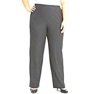 Eileen Fisher Linen Viscose Stretch Pants High Rise Flat Front Elastic Gray 14